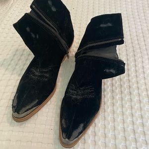 Black Free People Cowboy Booties